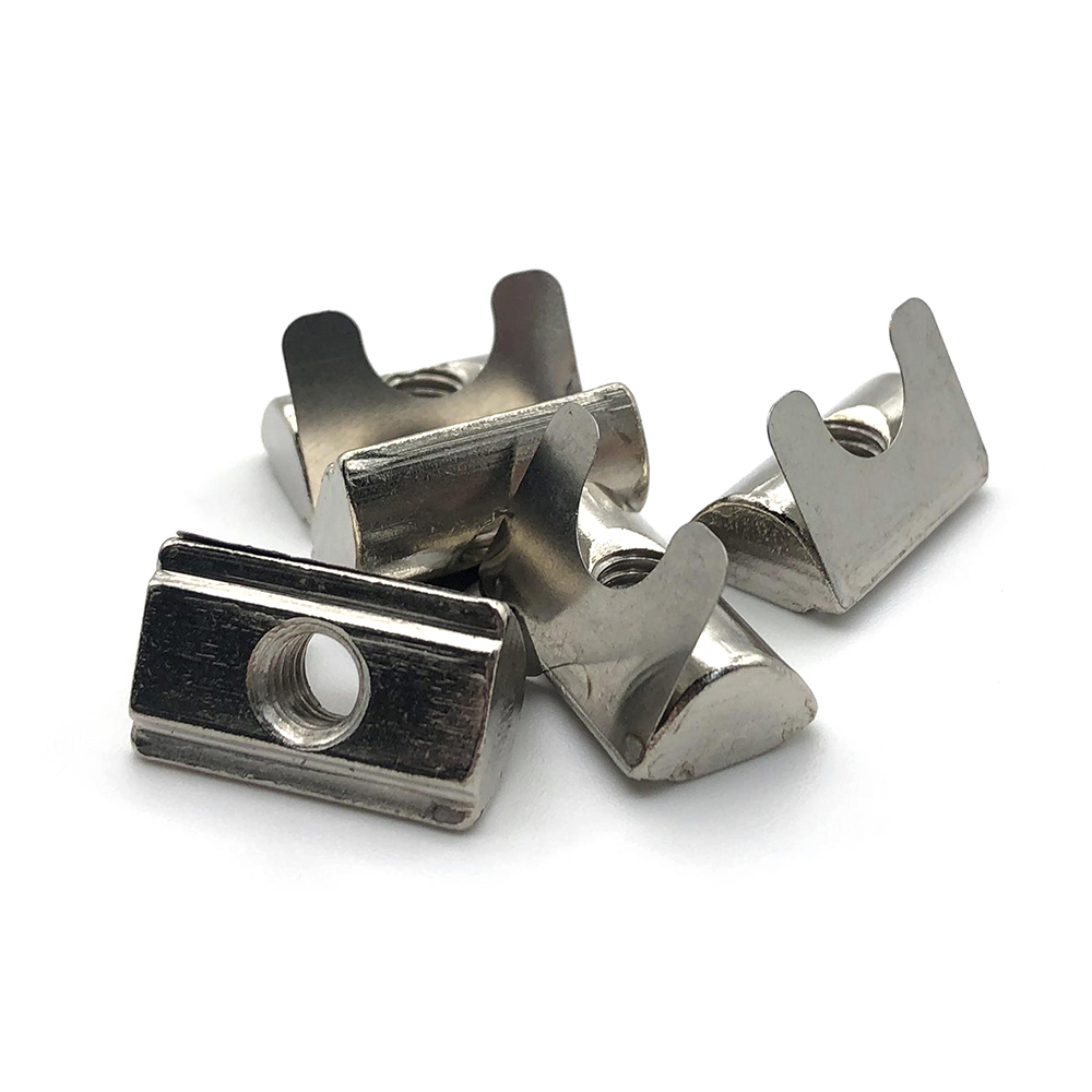 欧标铝型材配件弹片螺母不锈钢弹性后装螺母块定位螺母