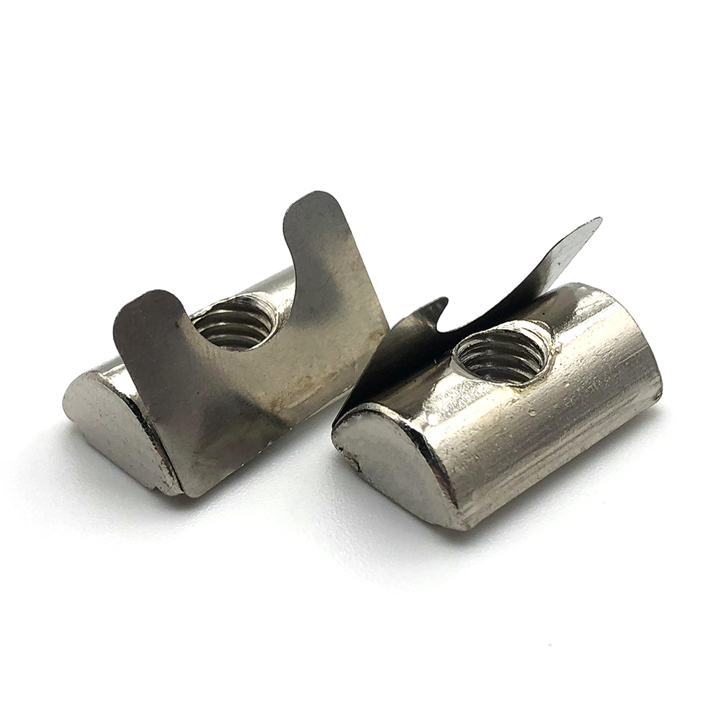 欧标铝型材配件弹片螺母不锈钢弹性后装螺母块定位螺母