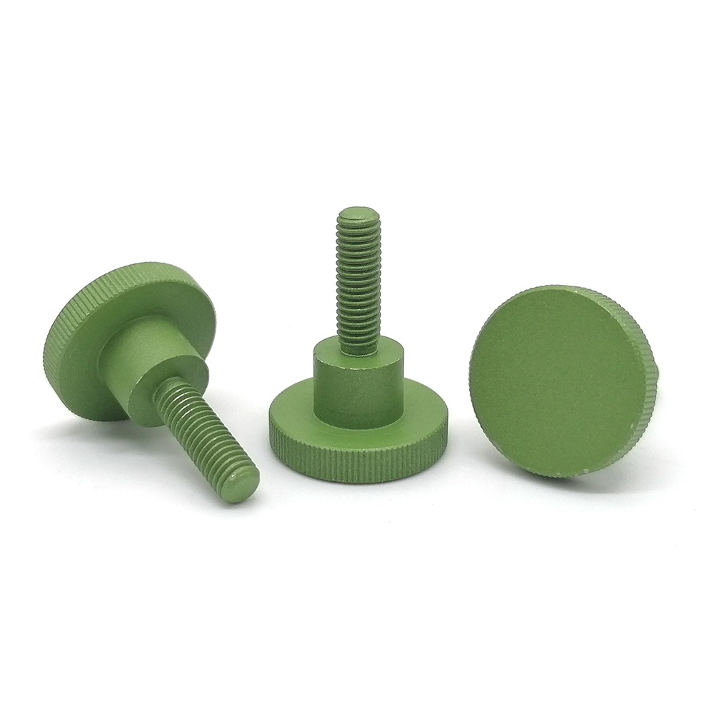 304不锈钢DIN464高强度绿色真空镀膜滚花螺丝台阶螺钉手拧螺钉螺丝