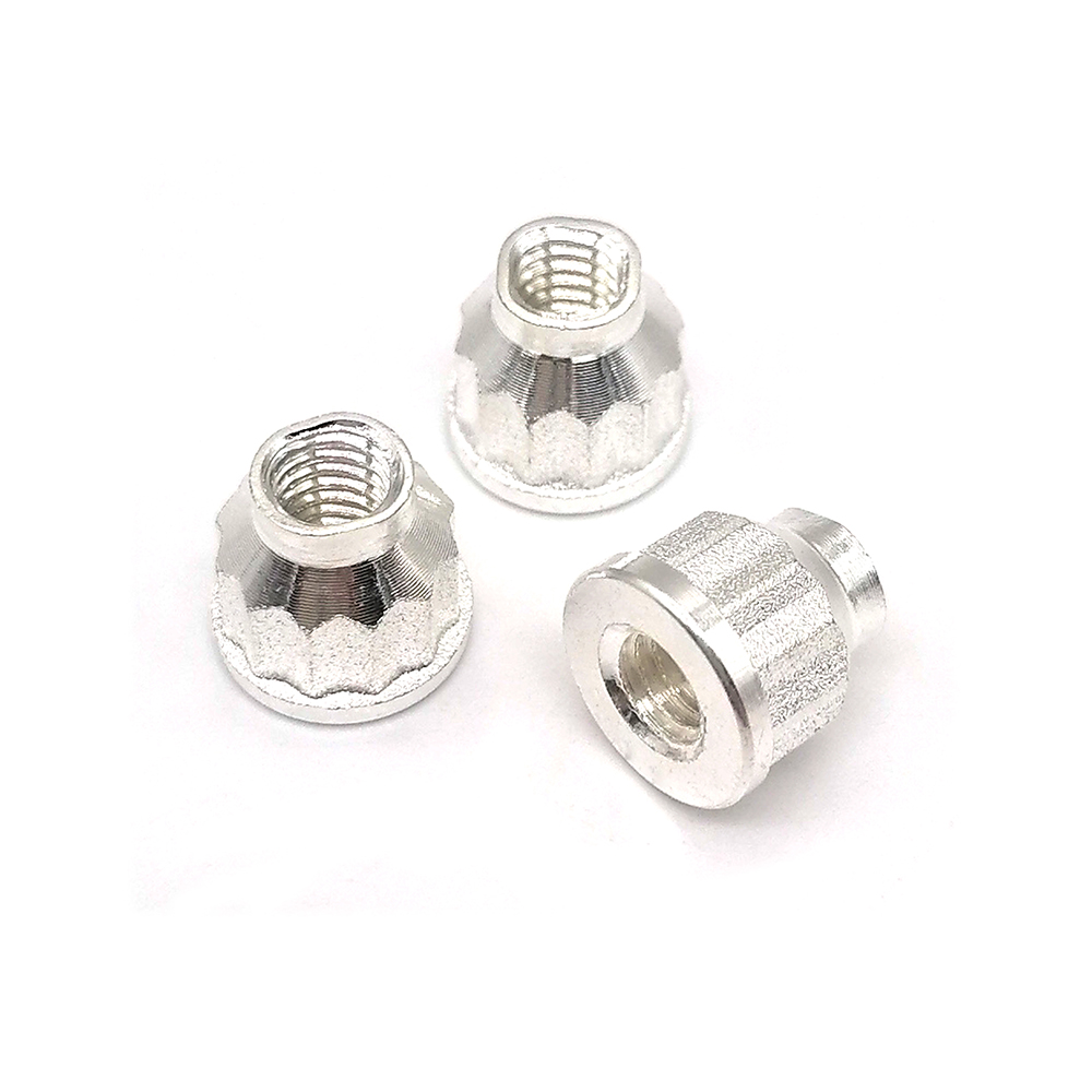 工厂生产法兰螺母铝十二角螺母定制银非标螺母